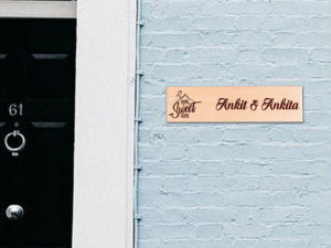 Personalized Home Sweet Home Door Sign (12 x 3-inc...