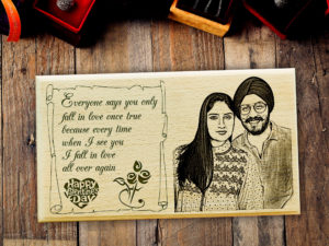 Valentines Personalized Engraved Wooden Photo Fram...