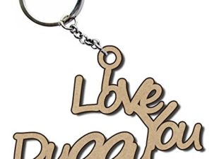 Personalized Name or Text Wooden Keyring (Thicknes...