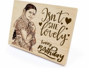 Combo Personalised Engraved Wooden Photo Plaque an...