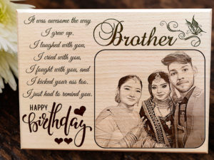 Customized Engraved Wooden Photo Frame with Carved...