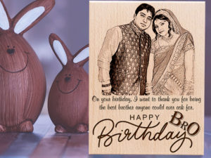 Customized Engraved Wooden Frame with Photo and Ca...