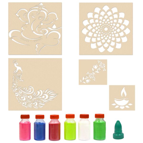 Rangoli Combo of 4 with colors