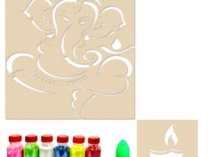 Ganesha Diya Rangoli Stencils for Diwali Decoratio...