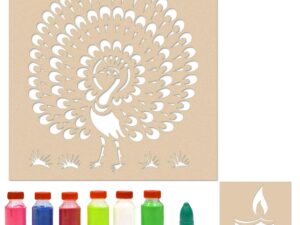 Latest Peacock Diya Rangoli Stencils for Floor(Set...