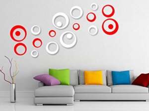 Wall Decor 3D Stickers (Acrylic, Red and White), 2...