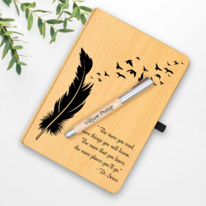 Personalized Wooden Diary & Pen – Gift ...