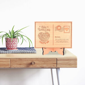 Personalized Wooden Postcard For Valentines Day Wi...