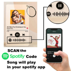 Customized Spotify Keychain With Photo and Scannab...