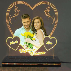 Personalized LED Illusion Heart Lamp With Photo An...