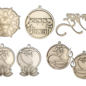 Wooden DIY Hanging Diwali Decoration Ornaments Set...