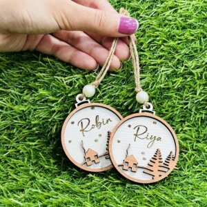 New Personalized Name Wooden Christmas Tree Hangin...
